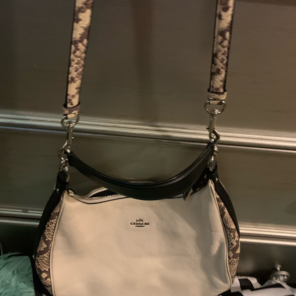 Coach Hobo Bag Mint Black White Snake - Picture 10 of 11